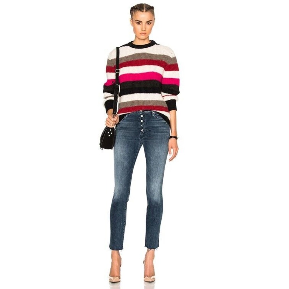 Mother The Fly Cut Stunner Ankle Fray Jeans In Moon Dark Sz 24 W 25